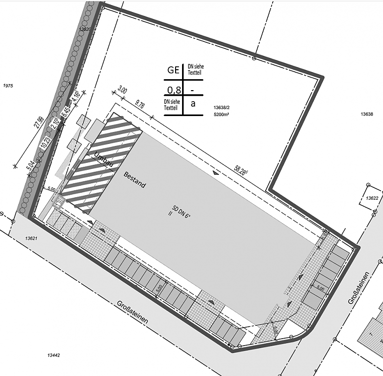 Teilumbau einer Gewerbehalle zu Büroräumen und einer Betriebsleiterwohnung