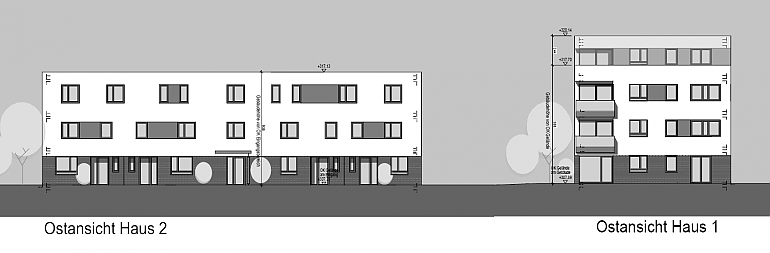 Neubau von zwei Mehrfamilien-Wohnhäusern mit Tiefgarage